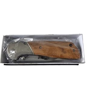 Stainless Steel Bear Image Folding Knife for Hunting and Adventure.